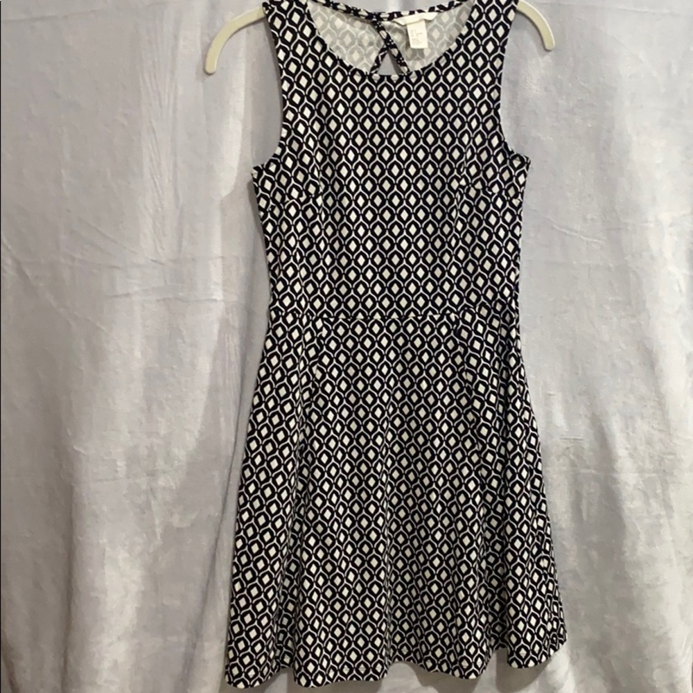 H&M black and white dress